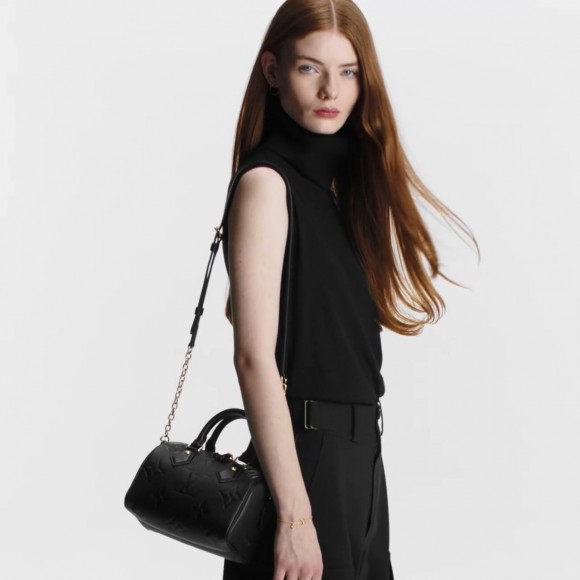 Louis Vuitton M58953 Speedy Bandoulière 20 Monogram Empreinte Leather Black Louis Vuitton M58953 Speedy Bandoulière 20 Monogram Empreinte Leather Black