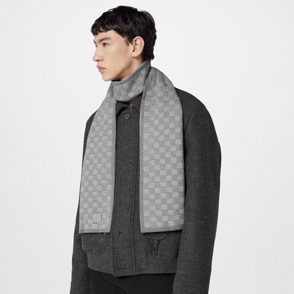 l**is V*t*n light grey m77989 néo petit damier scarf