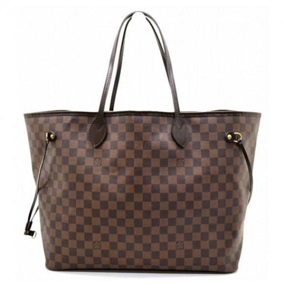 l**is V*t*n n51106 neverfull gm shoulder bag damier ebene canvas