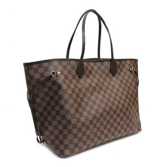 l**is V*t*n n51106 neverfull gm shoulder bag damier ebene canvas