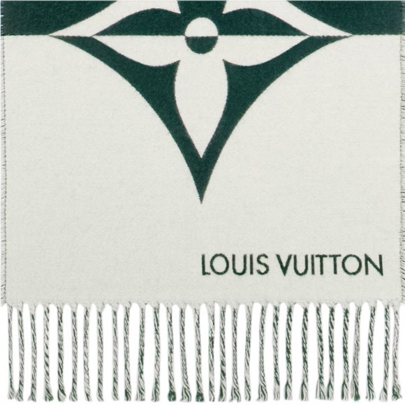 l**is V*t*n dark green m79139 graphic dual scarf