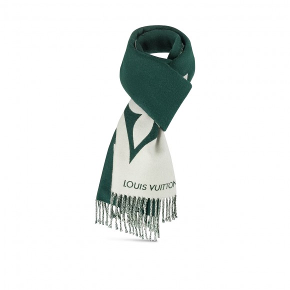 l**is V*t*n dark green m79139 graphic dual scarf