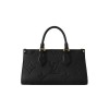 Louis Vuitton M23640 OnTheGo East West Women Tote Bag Black Embossed Grained Cowhide Leather