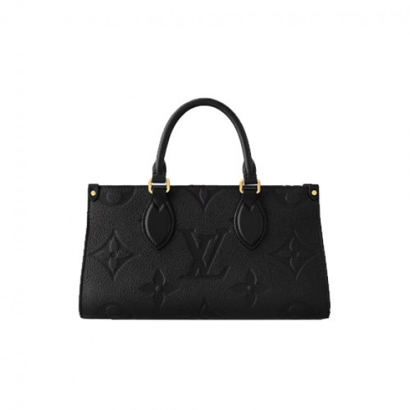 l**is V*t*n m23640 onthego east west women tote bag black embossed grained cowhide leather