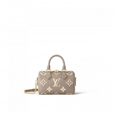 Louis Vuitton M46575 Speedy Bandoulière 20 Bicolor Monogram Empreinte Leather Tourterelle Gray