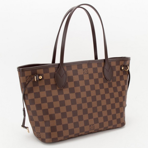 l**is V*t*n n51109 neverfull pm shoulder bag damier ebene canvas