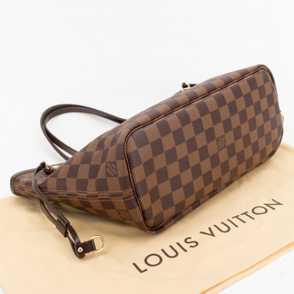 l**is V*t*n n51109 neverfull pm shoulder bag damier ebene canvas