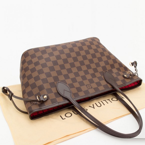 l**is V*t*n n51109 neverfull pm shoulder bag damier ebene canvas