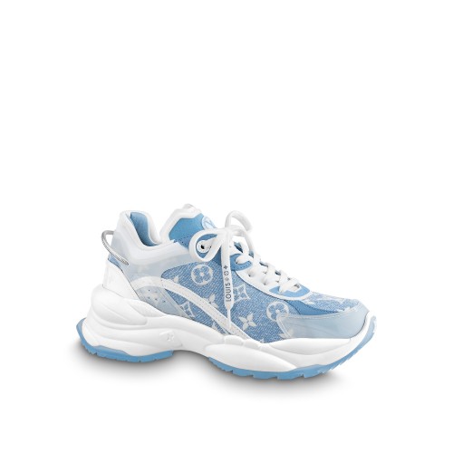Louis Vuitton LV Run 55 Sneaker Monogram denim Blue 1AB39N Louis Vuitton LV Run 55 Sneaker Monogram denim Blue 1AB39N