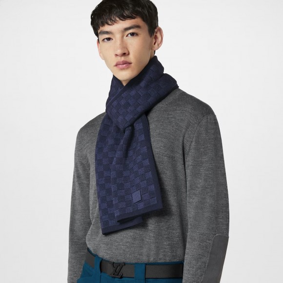 l**is V*t*n navy m77987 néo petit damier scarf