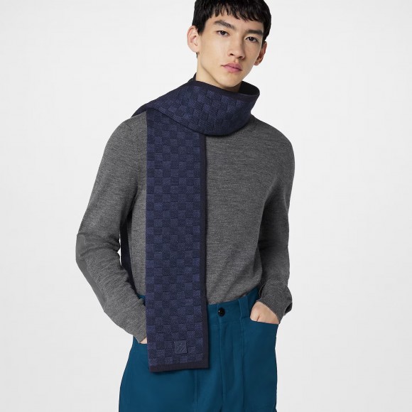 l**is V*t*n navy m77987 néo petit damier scarf