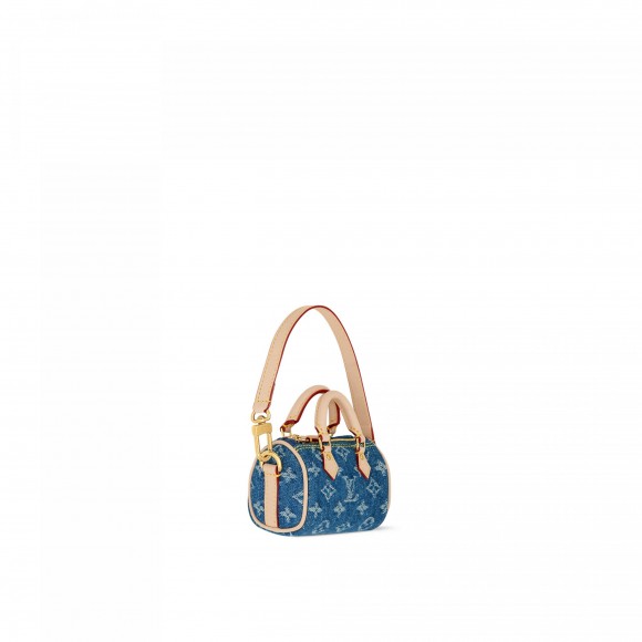 l**is V*t*n m01701 micro speedy bag charm denim blue