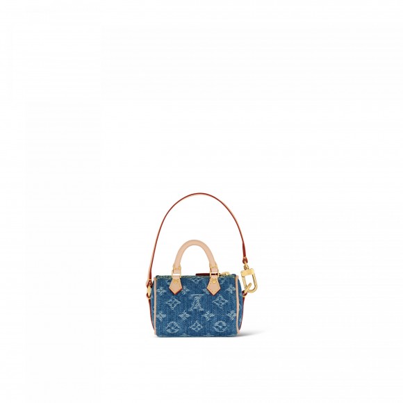 l**is V*t*n m01701 micro speedy bag charm denim blue