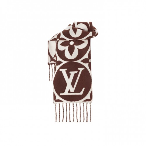 Louis Vuitton Brown M79215 FLIGHT MODE LV Medallion Scarf Louis Vuitton Brown M79215 FLIGHT MODE LV Medallion Scarf
