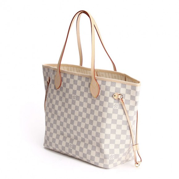 l**is V*t*n n51107 neverfull mm shoulder bag damier azur canvas