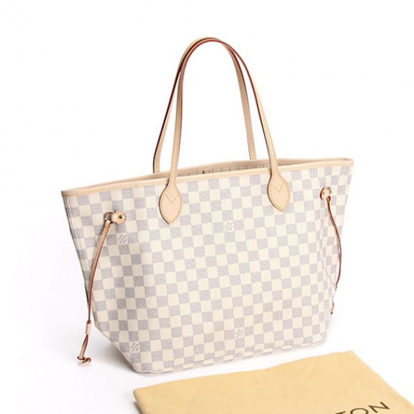 l**is V*t*n n51107 neverfull mm shoulder bag damier azur canvas