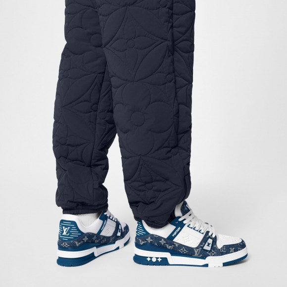 Louis Vuitton Trainer Sneaker Monogram Denim White Blue 1A9JH1 Louis Vuitton Trainer Sneaker Monogram Denim White Blue 1A9JH1