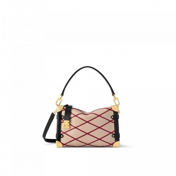 Louis Vuitton M24403 Side Trunk MM Malletage Beige/Red Louis Vuitton M24403 Side Trunk MM Malletage Beige/Red