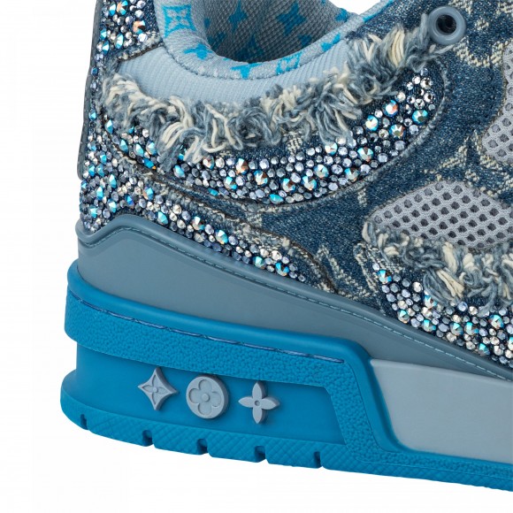 l**is V*t*n lv skate sneaker swarovski crystals monogram denim blue 1abmhf