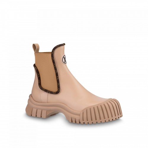 Louis Vuitton LV Ruby Flat Ankle Boot Beige 1AB0EV Louis Vuitton LV Ruby Flat Ankle Boot Beige 1AB0EV