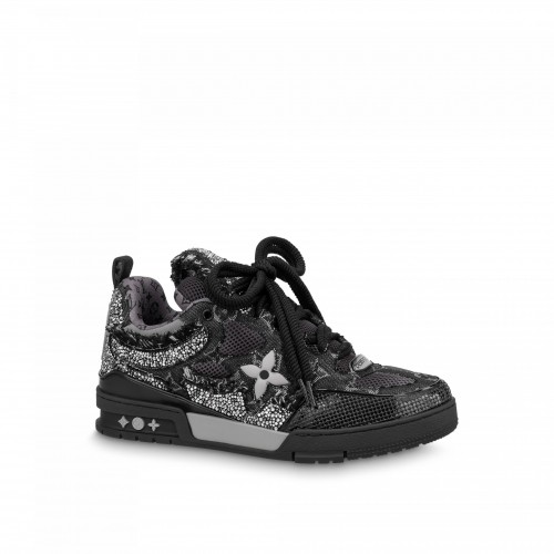 Louis Vuitton LV Skate Sneaker Swarovski Crystals Monogram Denim Black 1ABMHZ Louis Vuitton LV Skate Sneaker Swarovski Crystals Monogram Denim Black 1ABMHZ