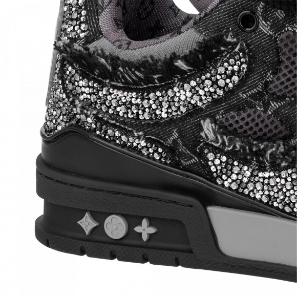 l**is V*t*n lv skate sneaker swarovski crystals monogram denim black 1abmhz