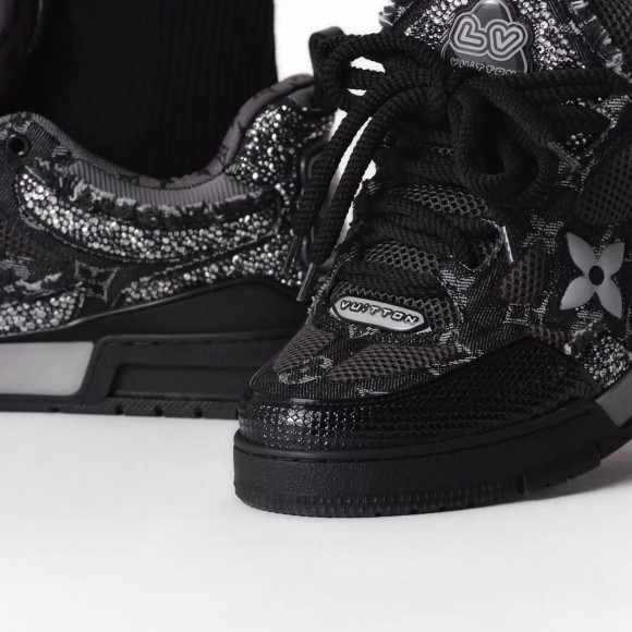 l**is V*t*n lv skate sneaker swarovski crystals monogram denim black 1abmhz