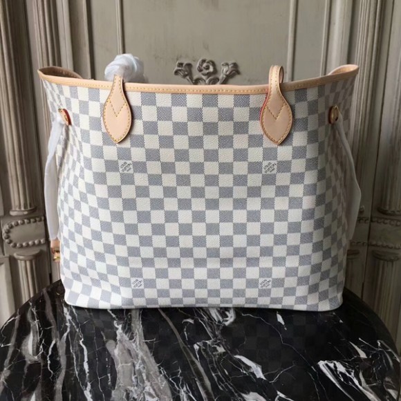 l**is V*t*n damier azur canvas neverfull gm n41360