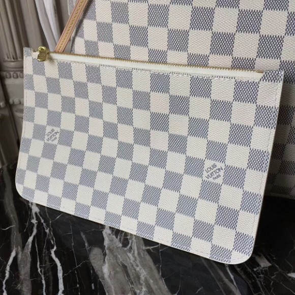 l**is V*t*n damier azur canvas neverfull gm n41360