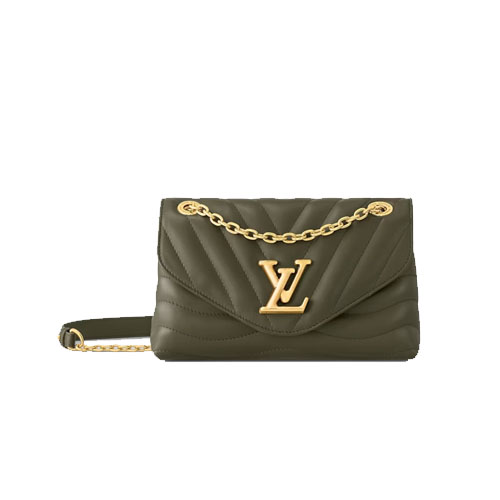 Louis Vuitton New Wave M22732 Chain Bag MM Women Purses Kaki Green Quilted calf leather Handbag