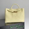 Bottega Veneta Medium Andiamo Bag In Ice Cream Intrecciato Lambskin