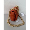 Bottega Veneta Chain Cassette Bag In Maple Intrecciato Suede Calfskin