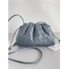 Bottega Veneta Mini Pouch with Strap in Thunder Intrecciato Lambskin