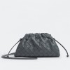 Bottega Veneta Mini Pouch with Strap in Thunder Intrecciato Lambskin