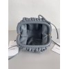 Bottega Veneta Mini Pouch with Strap in Thunder Intrecciato Lambskin