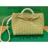 Bottega Veneta Small Andiamo Bag In Ice Cream Intrecciato Lambskin