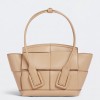 Bottega Veneta Arco Mini Bag In Beige Intrecciato Calfskin
