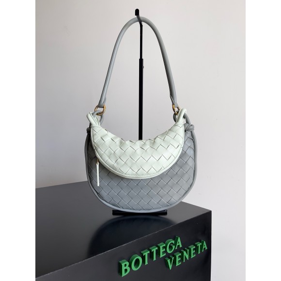 Bo*te*ga ve*ne*ta gemelli small bag in grey/glacier intrecciato lambskin