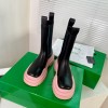 Bottega Veneta BV Tire Chelsea Boots with Pink Outsole