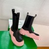 Bottega Veneta BV Tire Chelsea Boots with Pink Outsole