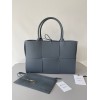 Bottega Veneta Arco Medium Tote In Thunder Intrecciato Lambskin