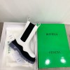 Bottega Veneta BV Tire Chelsea Boots In White Calfskin