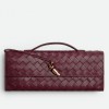 Bottega Veneta Andiamo Clutch with Handle in Barolo Intrecciato Lambskin