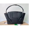 Bottega Veneta Arco Medium Bag In Black Grained Leather