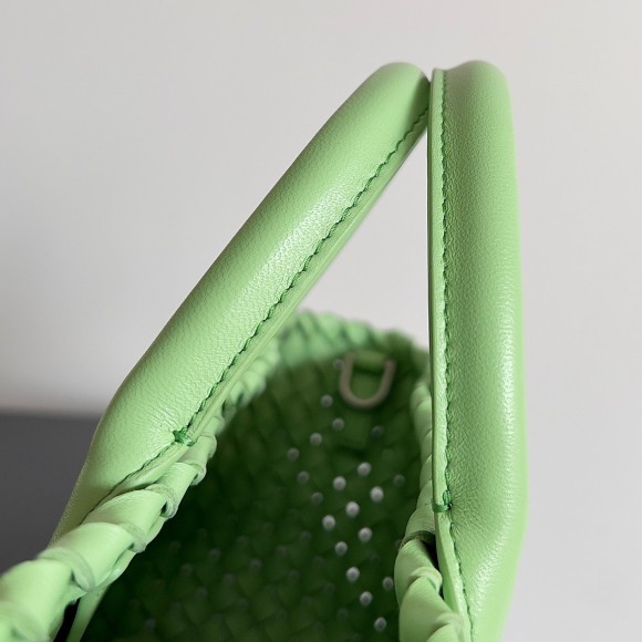 Bo*te*ga ve*ne*ta cabat mini bag in pistachio intrecciato lambskin