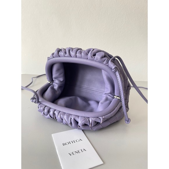 Bo*te*ga ve*ne*ta mini pouch with strap in wisteria intrecciato lambskin