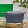 Bottega Veneta Loop Small Bag In Grey Intrecciato Lambskin