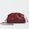 Bottega Veneta Mini Pouch with Strap in Bordeaux Intrecciato Lambskin