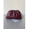 Bottega Veneta Mini Pouch with Strap in Bordeaux Intrecciato Lambskin