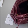 Bottega Veneta Mini Pouch with Strap in Bordeaux Intrecciato Lambskin